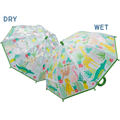 Floss & Rock - Paraply som skiftar färg - Jungle Transparent