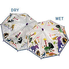 Floss & Rock - Paraply som skiftar färg - Dino Transparent