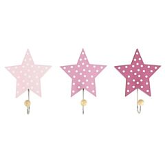 Krokar med stjärna - 3 st - Star pink - Jabadabado