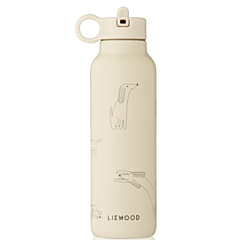 Liewood flaska - Falk water bottle - Splash dots Mist - 500 ml. Praktisk flaska till utflykten.