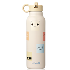 Liewood flaska - Falk water bottle - Splash dots Mist - 500 ml. Praktisk flaska till utflykten.