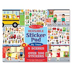 Aktivitetshäfte - återanvändbara stickers - min stad - Melissa & Doug