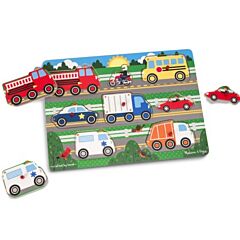 Knopp-pussel - fordon i trafiken - 8 bitar - Melissa & Doug