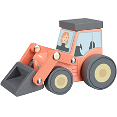 Traktor i trä med skopa, röd - Orange Tree Toys. Leksak