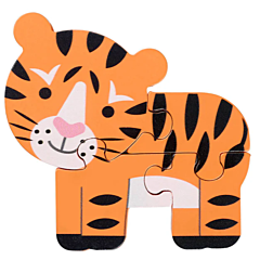 Pussel tiger, tjocka bitar - 4 bitar - Orange Tree Toys. Leksak